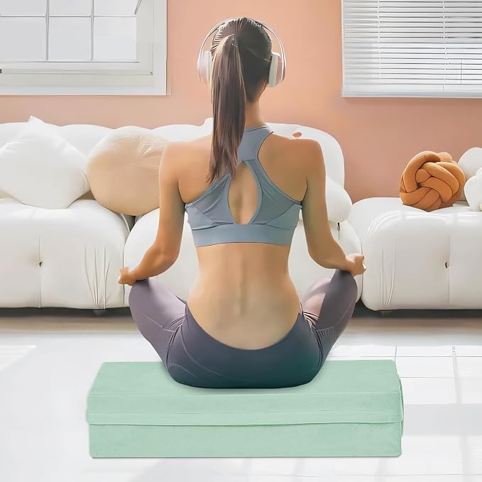 GOFORIT Yoga Bolster Pillow for Meditation and Support,Rectangular Meditation Pillow for Restorative Yoga,26.5"X9.5" X6"