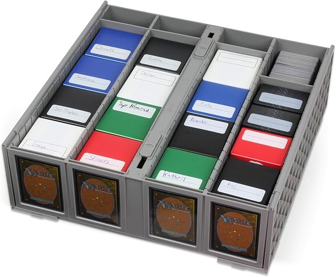 BCW Collectible Card Bin (2-Pack, Gray) | Holds 3200 Cards Each | Includes 4 Dividers | Storage for Pokémon, MTG & Sports Cards