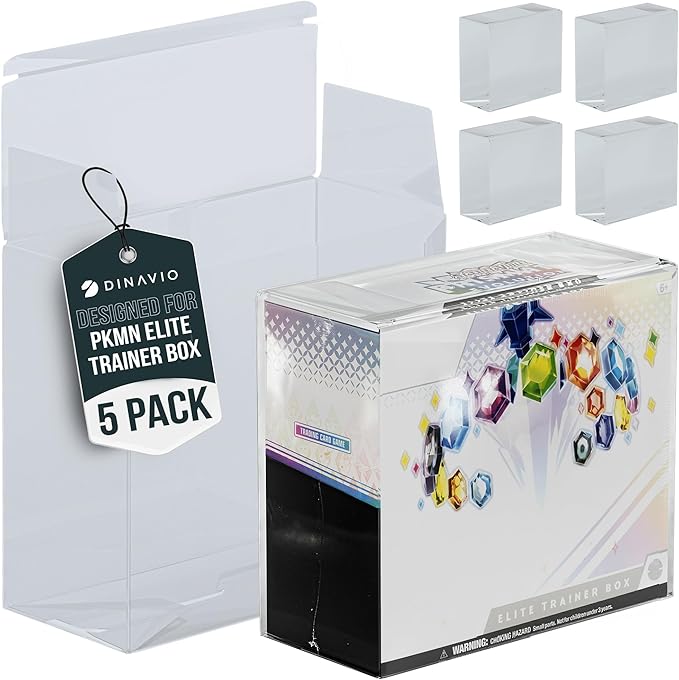 Dinavio Crafthouse PET Plastic ETB Protector Case 5 Pack - Elite Trainer Box Protector - ETB Case Compatible with Elite Trainer Boxes (Pack of 5)