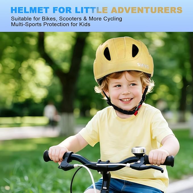 Kids Bike Helmet with LED Light, SIFVO Youth Toddler Boys Girls Helmets,2 Size Adjustable for Ages 3-5-10,Multi-Sport for Bicycle, Scooter, Skateboard,46-55cm