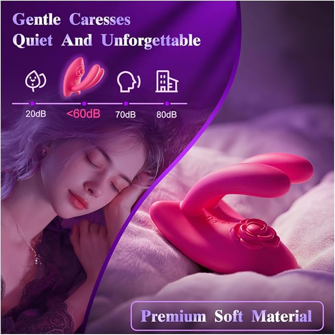 Couples Sex Toys Wearable Vibrator - Adult Toys App Remote Control Panty Rose Vibrator with 9 Vibration Modes for G-Spot & Clitoral Stimulation, Double Dildo Female Adult Sex Toy for Women Couples