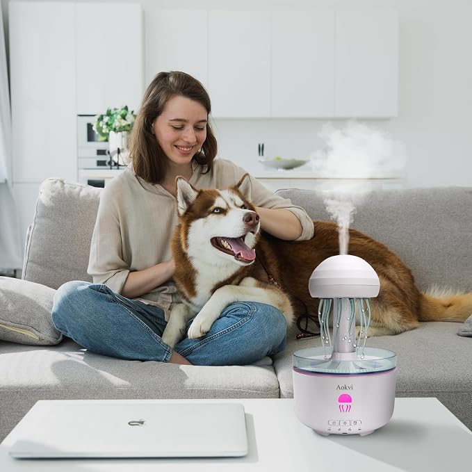 Essential Oils Diffuser,300ML Aromatherapy Diffuser,Ultrasonic Essential Oil Diffuser,Jellyfish Humidifier with 7-Color LED,Timer and Auto-Off for Office,Yoga,Bedroom Scent Diffuser(White