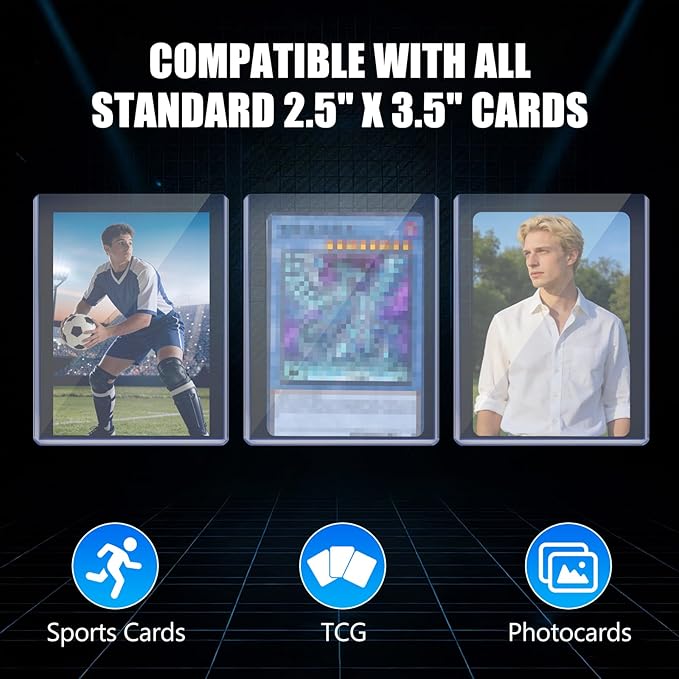 DEDC 200 Top Loader Thick Card Load Holder Storage for Trading Cards Sports Sleeves 3" x 4" Hard Plastic 130 Pt Protective Toploaders Rigid Memorabilia Collectibles