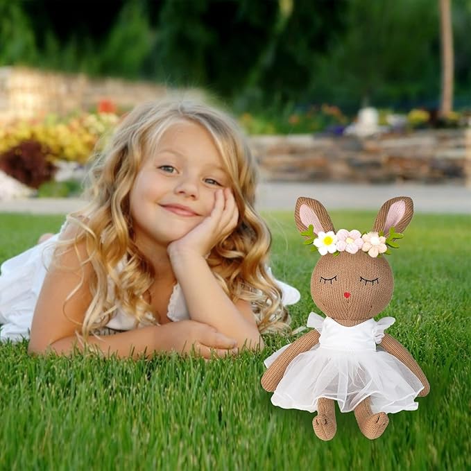 Ballerina Doll Easter Stuffed Animal Bunny Plush Animal Doll, Plush Rabbit Toy Bunnys Stuffed Animals for Girls Easter Animals on Party Birthday Christmas