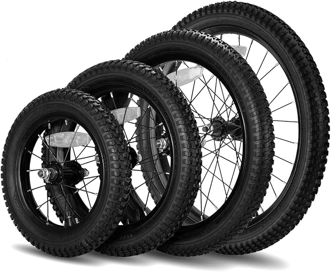 JOYSTAR 12 14 16 18 20 Inch Kids Bike Front Wheels Replacement Bicycle Wheels with 12-20 Inch Solid Air Rubber Tire & Inner Tube Don't Fit Huffy Bike Black & White