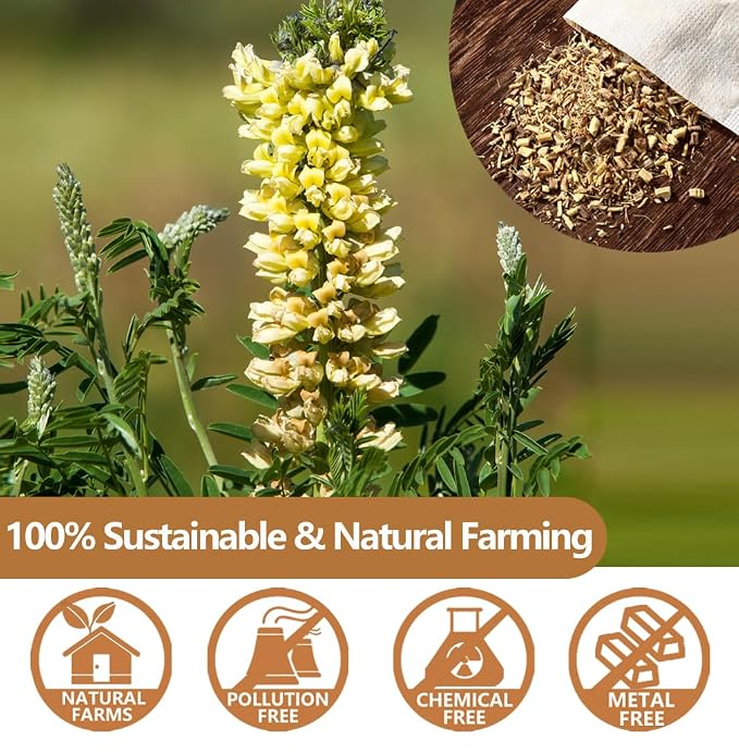 Premium 80 Licorice Root Tea Bags, Made with 100% High Sweetness Wild Licorice Root, No Additives & Caffeine Free.