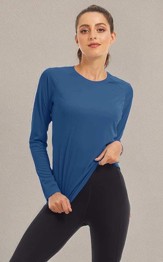 MAGCOMSEN Women's Long Sleeve Shirts UPF 50+ Sun Protection Shirts for Hiking Fishing Workout Rash Guard