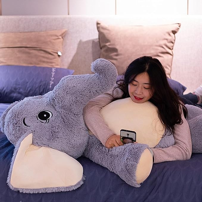 Giant Elephant Stuffed Animal 51'',Large Stuffed Elephant Plush Toy Soft Elephant Stuffed Animals for Birthday Mother's Day Christmas