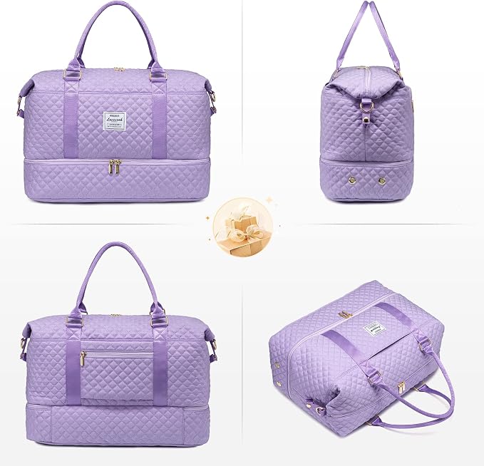 LOVEVOOK Travel Duffle Bag,Weekender Bags for Women with Shoe Compartment,Carry on Overnight Bag with Toiletry Bag,Gym Duffel Bag with Wet Pocket, Hospital Bags for Labor and Delivery