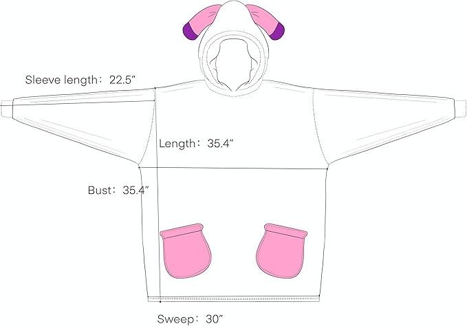 NEWCOSPLAY Wearable Blanket Hoodie Sherpa Hoodie Blanket for Women Men Warm Oversized Sweatshirt with Pockets