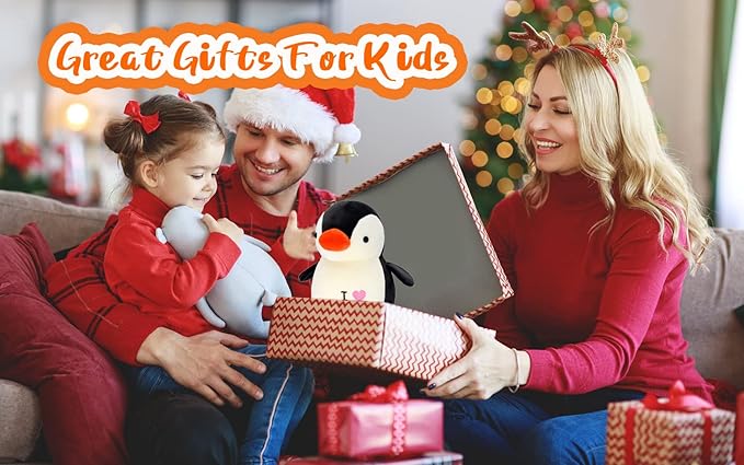 HWD 8.7 Inch Soft Stuffed Penguin Dolls, Stuffed Animals Toys, Gifts for Kids Toddlers Birthday Christmas Day (Black)