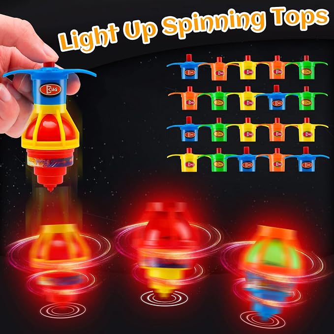 20PCS Starhig Light Up Spinning Tops, LED Light Up Flashing Spinning Tops,Gyroscope Novelty Bulk Toys Party Favors