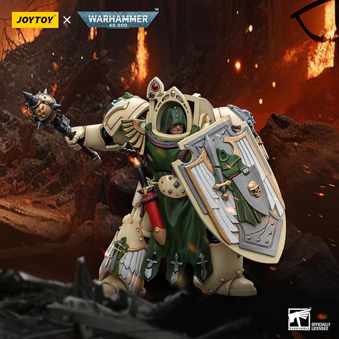 JOYTOY Warhammer 40K 1/18 Action Figures - Dark Angels Deathwing Knight with Mace of Absolution 1 Perfect for Collectors & Decor - Ideal Gift for Birthdays - Christmas - Character Figure - JT9206