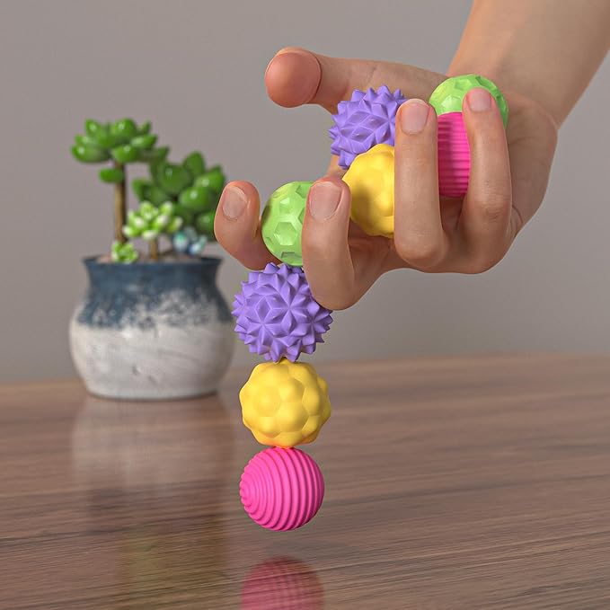 Large Magnetic Sensory Fidget Ball Toy, 8Pcs Silicone Sensory Stress Relief Toys for Adults, Teens with Autism, ADHD, Anxiety, Stocking Stuffers for Women Men Teen Gift (Candy, Large)