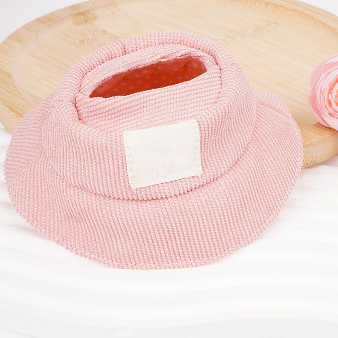 3-Piece Set 17cm Doll Clothes Outfit Set for Kawaii Chic Style Set Miniature Clothing Set with Embroidery Details Outfit Accessories, White T-Shirt + Light Pink Romper + Pink Hat (NO Doll)