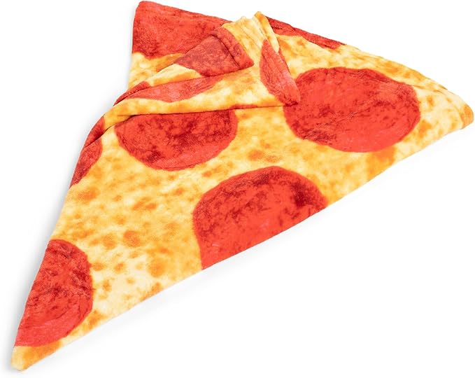 WHAT DO YOU MEME? Cozy Concepts Co. Pizza Comfort Blanket by Relatable Viral Trend Throw Blanket, Looks Like Giant Pizza to Wrap Yourself Up, Fun Room Decor or Gift, Large 65” Cozy Fleece