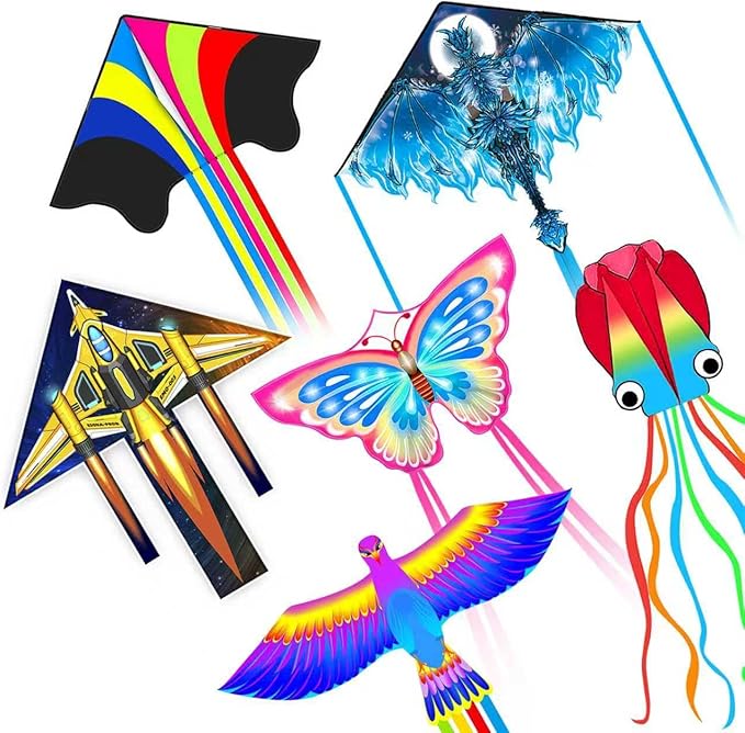 Kites for Kids & Adults, Beach Kites Set for Beginners, Easy to Fly Large Kite Pack for Boys and Girls, Kite String Included, Perfect for Outdoor Activities