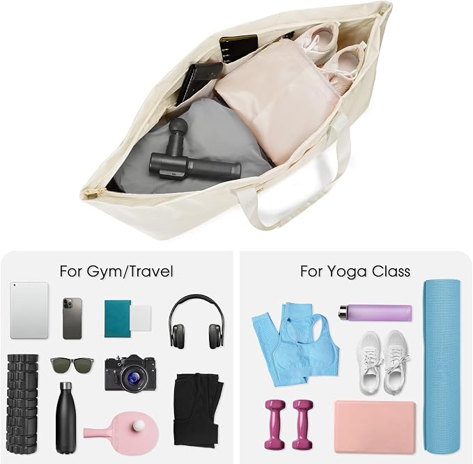 sportsnew Large Yoga Mat Bag with Shoes Compartment and Wet Pocket Ladies Pilates Gym Tote Bag with Yoga Mat Holder Strap for Women Men Workout Carrier Stuff Accessories