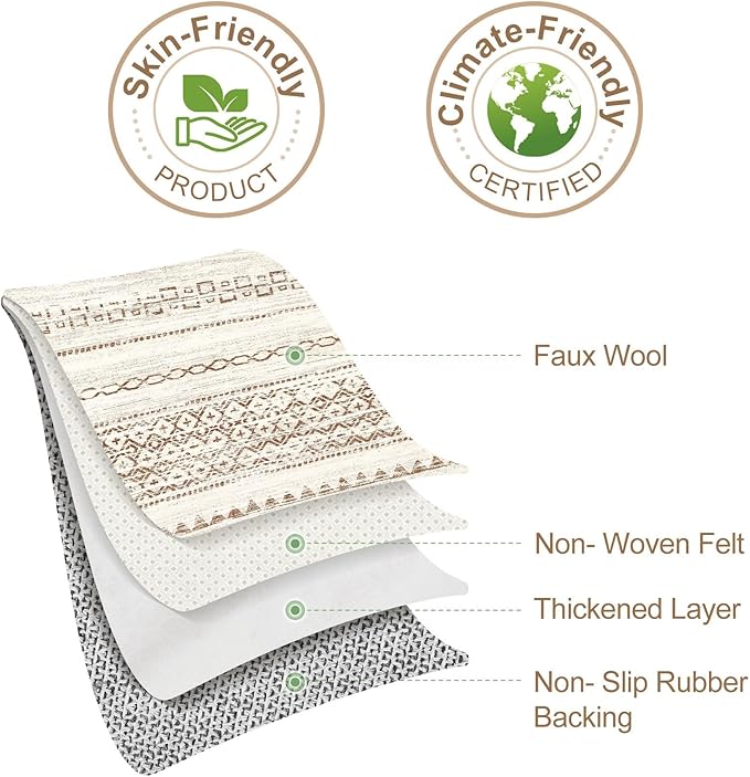 Nakagishi Boho 10x12 Area Rug Living Room Rugs Machine Washable Brown | Soft, Pet & Kid Friendly, Carpet for Living Room/Bedroom/Office/Kitchen/Nursery, Daily Home Decor Stain Resistant Moroccan