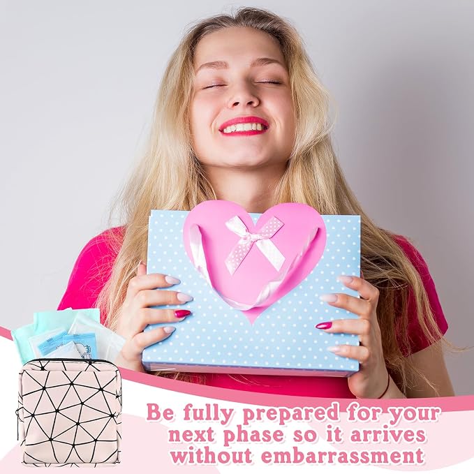 Tondiamo First Period Kit for 9-12 for School Menstrual Starter Kit Essentials for Tween Girls Gifts Box with Sanitary Pad Bag 25 Sanitary Napkins 10 Feminine Wipes