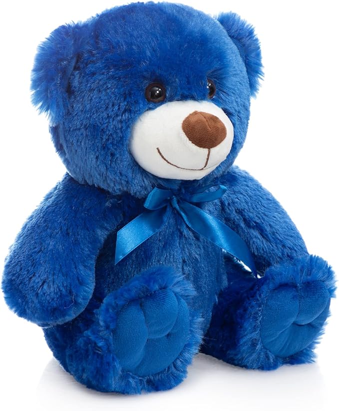 Super Color Teddy Bear Stuffed Animals Plush Toy for Children Girlfriend Family Congratulations Baby Shower Birthday Royal Blue 14 inch