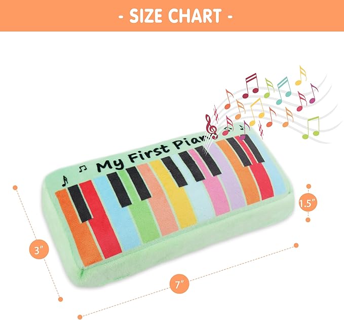 June Garden 7" My First Piano - Musical Soft Plush Toy - Gift for Infants and Toddlers