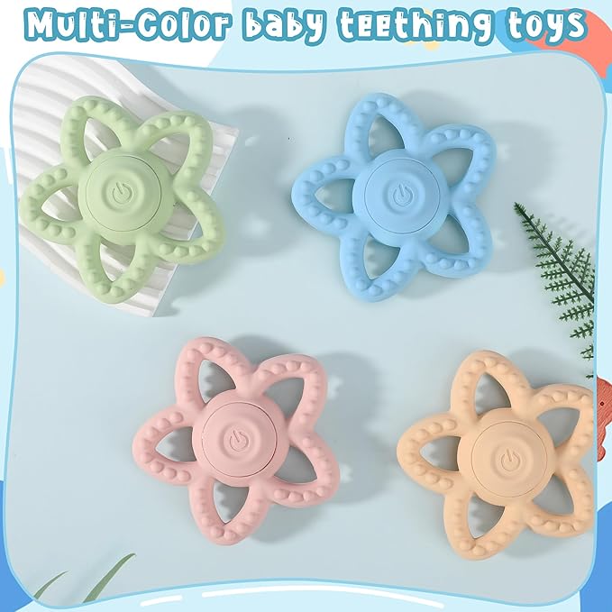 Wacipeck Vibrating Teether for Babies 6-18 Months,Sensory Toys for Kids with Autism Oral Motor Therapy ,3 Speed Vibration Baby Teething Relief,Toddler Travel Essential & 1-2 Year Old Boy Girl Gift
