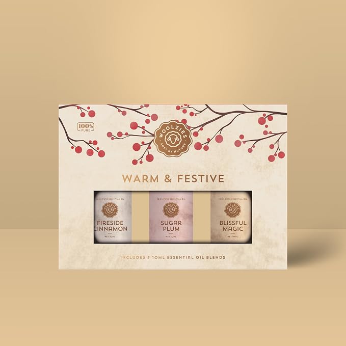 Holiday Essential Oil Set | Seasonal Essential Oils & Blends | Aromatherapy for Winter & Christmas | Perfect for Diffusers, Relaxation, and Holiday Gifts (3 Pack, Warm & Festive)