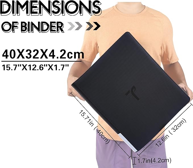 Top Loader Binder, 9 Pocket, Holds Up to 360 3" x 4" Toploaders, 20 Double-Sided Ringless Sleeves, Side-Loading for Easy Insertion,Side Label Tab and Marker for Easy Identification