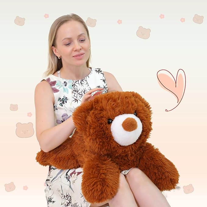 Weighted Stuffed Animal 27in, 4.2 lbs Stuffed Bear Plush for Adult, Kids, Weight Bear Stuffed Animal Brown Gifts on Christmas, Birthday, Valentine's Day
