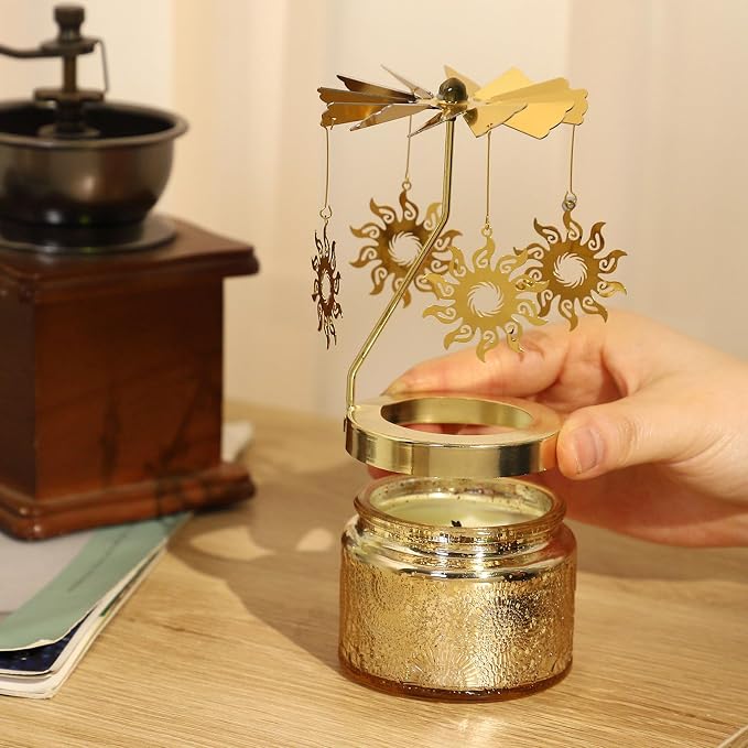 Sun Rotating Scented Candle, Gifts for Women Mom Daughter Sister Wife | Birthday Gifts for Women Friendship, Unique Candle Gift for Christmas Anniversary Mothers Day