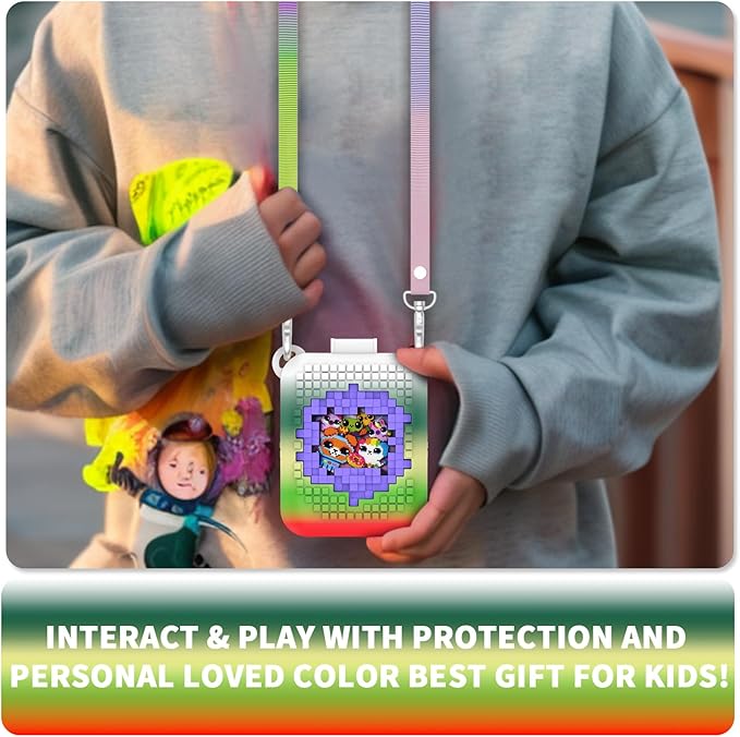 Soft Silicone Case for Bitzee Interactive Toy Digital Pet, Shockproof and Protective Carrying Case for Bitzee Interactive Electronic Pets with Lanyard (Mint Green)
