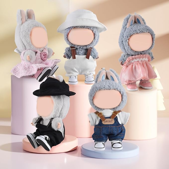 2025 New Version Doll Shoes, 1 Pair Premium Black Canvas Shoes, Perfect Match for bubu Clothes, Shoes for 15&17cm Doll Accessories