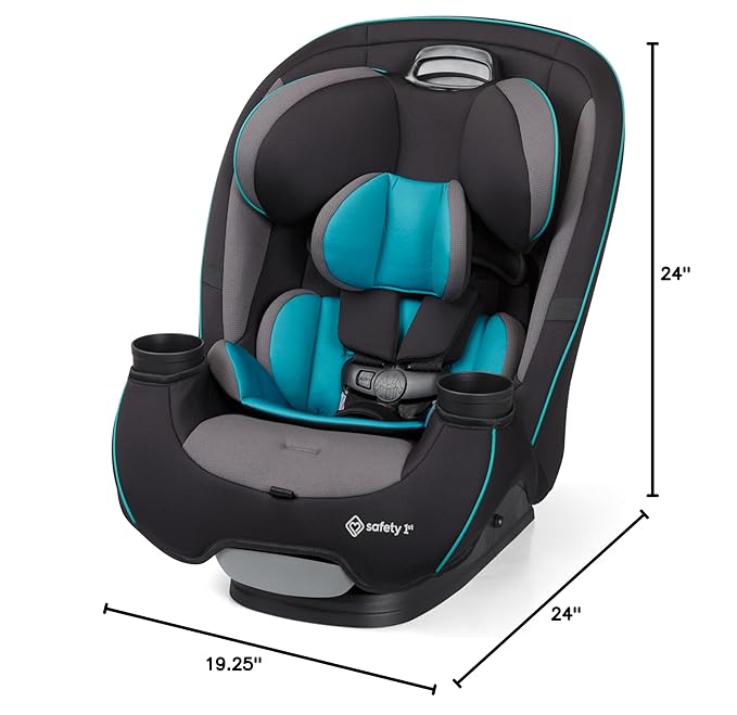 Safety 1st Grow and Go All-in-One Convertible Car Seat, Rear Facing, 5-40 lbs, Forward Facing (30–65 lbs), High Back Booster Seat 40-100 pounds, Green Gables