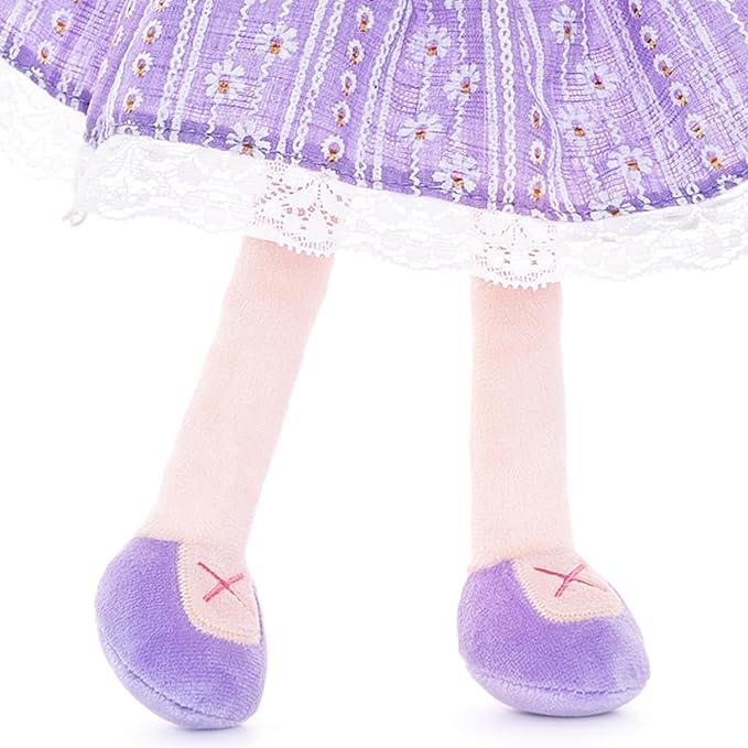 Gloveleya Baby Girl Gifts Soft Plush Doll โ Lavender Daisies 16 Inch Cuddle Toy with Basket, Collectible Keepsake Birthday Easter Baby Shower Christmas for Girls
