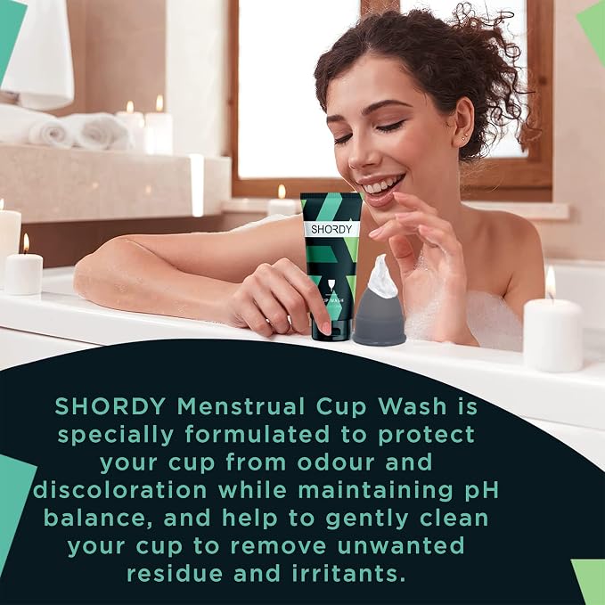 SHORDY Menstrual Cup Wash and Disc Cleaner – Premium pH Balanced Unscented Feminine Care Soap – Concentrated Cleansing Gel for Medical-Grade Silicone Cups & Period Discs – 4oz (Jabón Neutro)