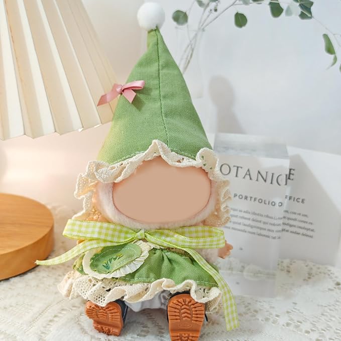 Clothes for Doll, 15/17cm Doll Clothes Set Suitable for Dolls Accessories - Hat + Skirt + Pants + Mini Bag (NO Doll),Green Elf