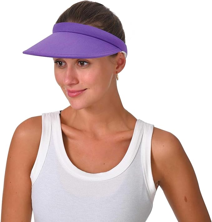 2 Pack Sun Visor Hats Women Men Clip On Wide Brim Visors Hat Outdoor Sports Golf Beach Travel Tennis Caps