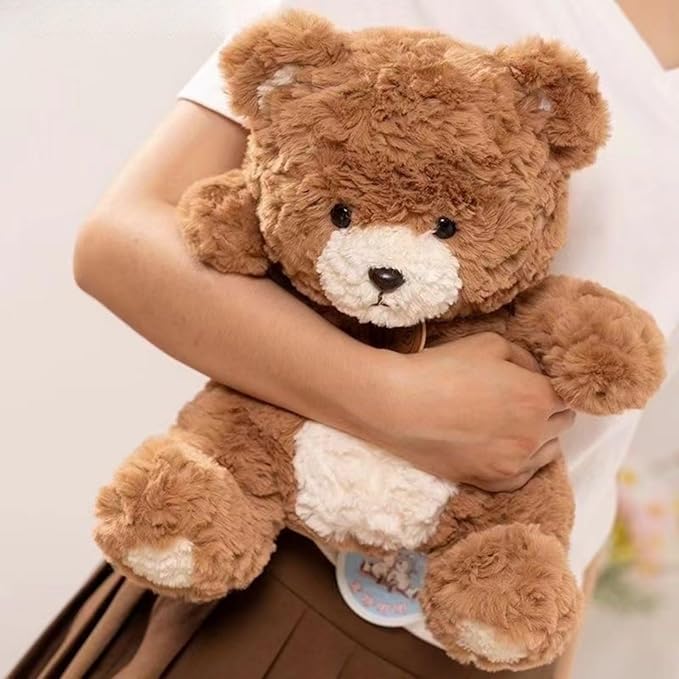 9.8 Inch Soft Teddy Bear Plush Toy, Cuddly Stuffed Animal for Kids & Toddlers, Brown Fluffy Plushie, Gift for Birthday, Valentine's Day, Christmas (Brown)