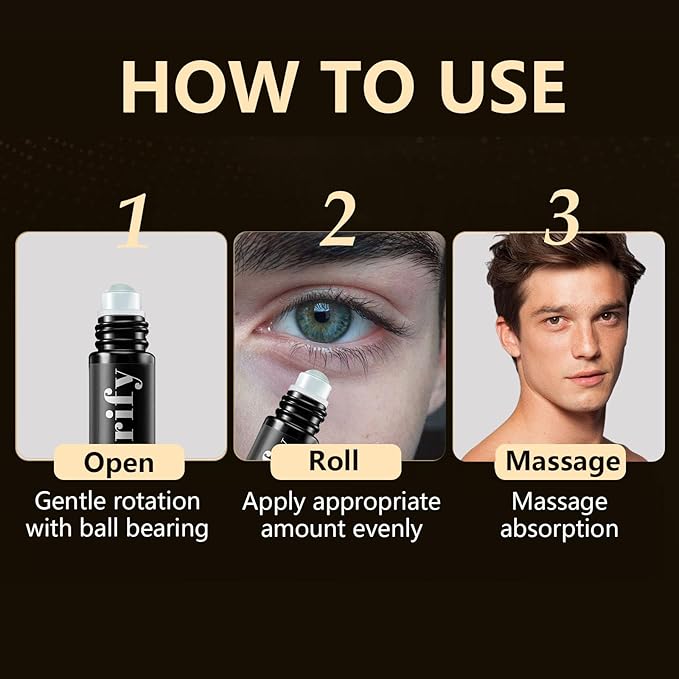 Eye Repair Stick for Men | Caffeine Under Eye Roller for Eyebags and Dark Circles - Cooling Stick Hydrates and Depuffing, 0.34 Fl Oz (1 PC, 0.34 Fl Oz/PC)