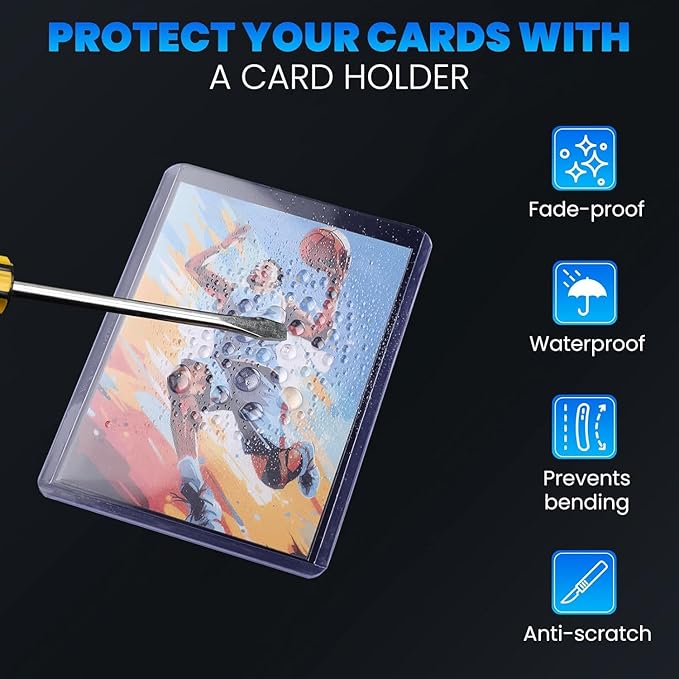 2000 Card Sleeves Top Loaders for Cards, 3" x 4" Hard Plastic Toploaders, Baseball Card Protectors, Trading Card Holder for Football Sports Cards (1000 Toploaders + 1000 Penny Sleeves)