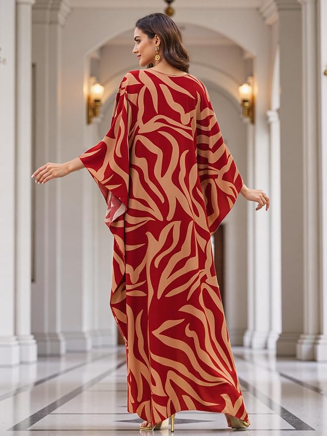 Mumu Dresses for Women Plus Size, Bohemian Kaftan Beach Cover Up Long Maxi Nightgown Soft Loungewear