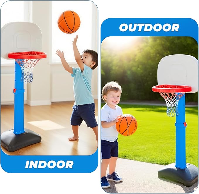 Basketball Net Compatible with Little Tikes,Professional Heavy Duty Basketball Net Replacement,Suitable for Outdoor Standard Basketball Hoop,White-Red-Blue