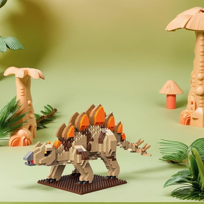 Dinosaur Micro Mini Building Block Sets for Adults, No Compatible with Lego, Building Toys for Home & Office Decor, MOC 3D Creative Model Gifts for Christmas