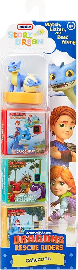 Little Tikes Story Dream Machine DreamWorks Dragons Rescue Riders Collection, Storytime, Books, Audio Play Character, Gift and Toy for Toddlers and Kids Girls Boys Ages 3+ Years