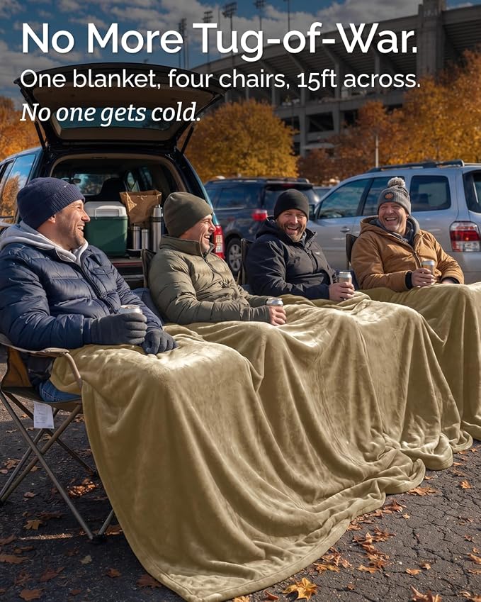 Ultra Soft Fleece Blanket Giant Blanket Size - Flannel Fleece Luxury Blanket - Lightweight for Couch Bed Chair - Thick, Warm and Breathable - All Season Cozy, Camel