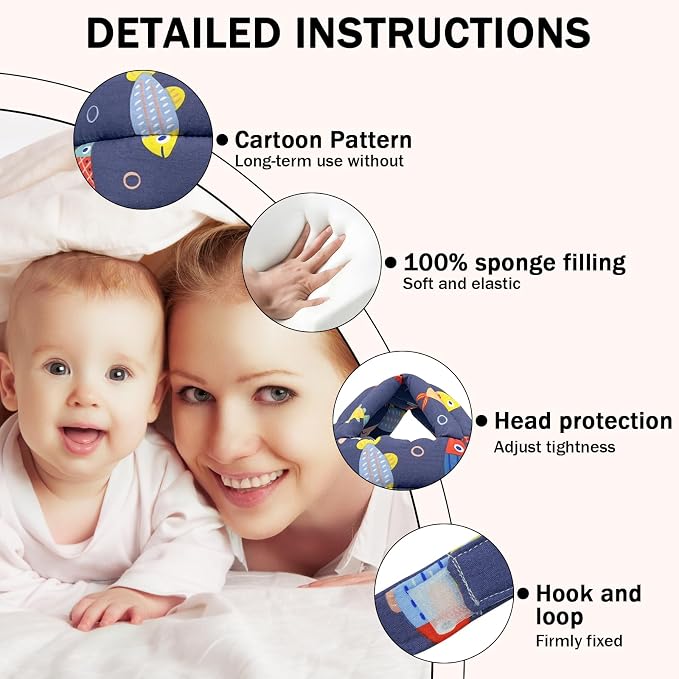 Baby Head Protector Baby Helmet for Crawling Walking, No Bumps Safety Head Adjustable Protective Cap for Walking, Playing (Style 4)