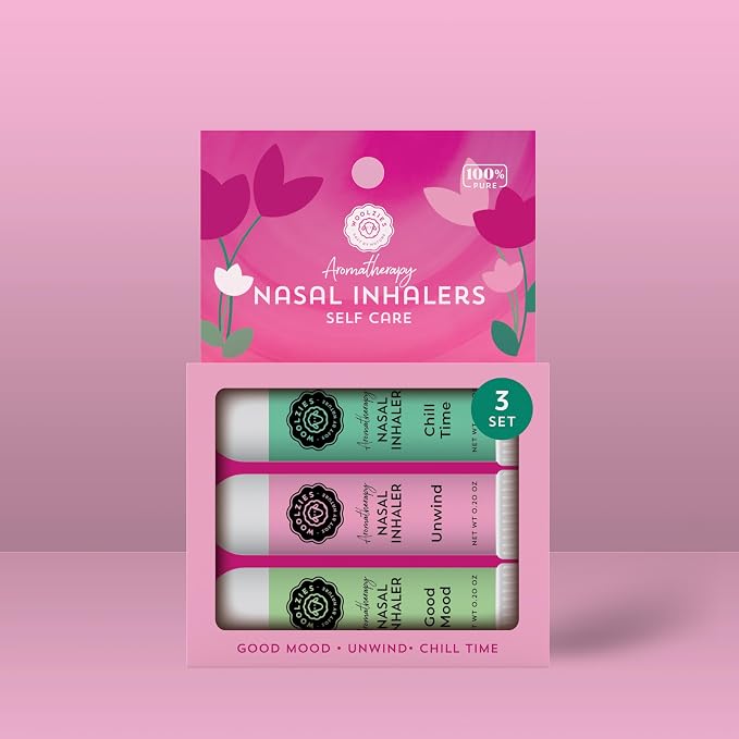 Aromatherapy Nasal Inhaler Sticks Collection - All-Natural Wellness Kit | Made with Undiluted Essential Oil Blends for Overall Well-Being (3 Pack, Self Care)