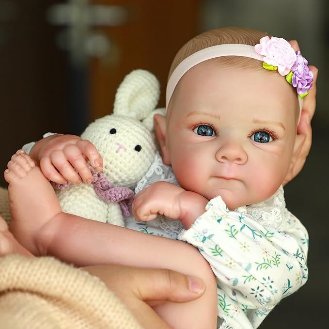 WOOROY Realistic Reborn Baby Dolls, 20 Inch Lifelike Newborn Baby Girl Doll with Full Body Vinyl, Real Life Baby Dolls with Accessories Gift Toys for Kids Age 3+