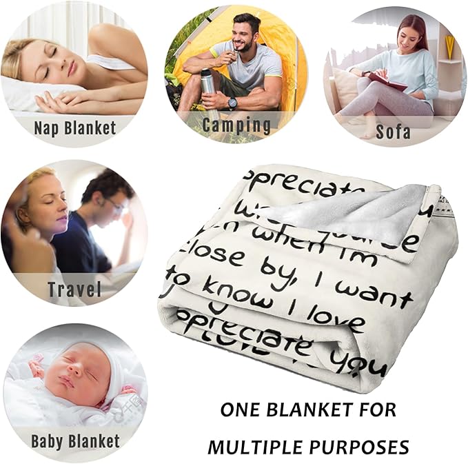 Gifts Blanket to Wife from Husband, Anniversary Birthday Gifts for Wife, Presents for Wife Mother's Day,Christmas, Valentines Day Gifts, Soft Flannel Throw Blanket Bed Wife Blanket Gift(50‘’x60'')